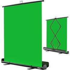 EMART Green Screen 155x200cm, Greenscreen Roll-up Panel Fotohintergrund, Grüner Foto Hintergrund mit Ständer für Fotostudio, Streaming, Videokonferenzen, TikTok, Zoom