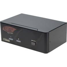 2 ports KVM omskifter, 2 x DVI, USB, lyd (Dual Head)