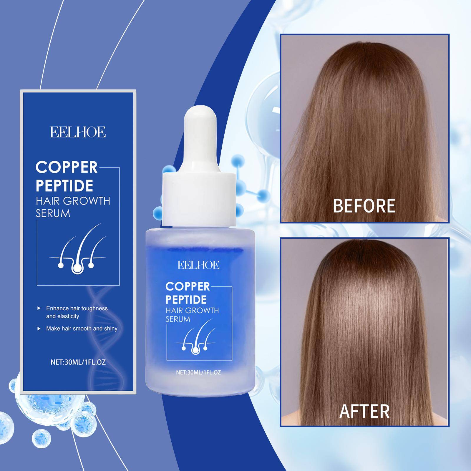 Blue Copper Peptide Conditioning Serum Nourish frizzy hair Smooth & Shine Moisturizing Conditioning Oil