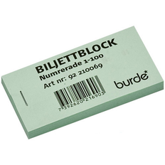 Biljettblock 1-100 grön