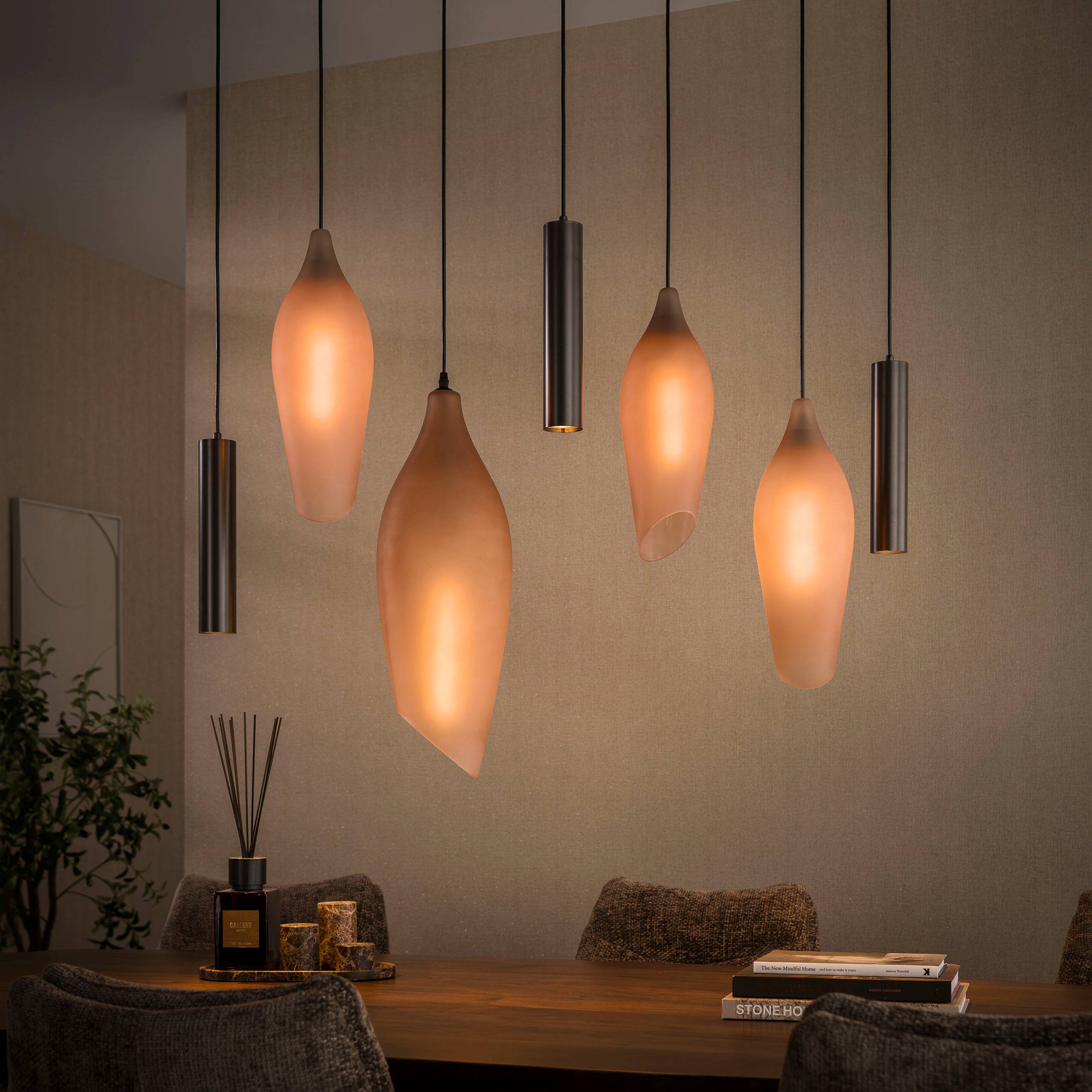 Cosa - Loftlampe i farvet glas og bronzefarvet metal Levering med pære(r)