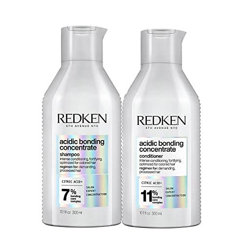 Redken vårdset för skydd mot färgförlust, koncentrerad allt-i-ett-formel, akidic bonding koncentrat schampo 300 ml och balsam 300 ml