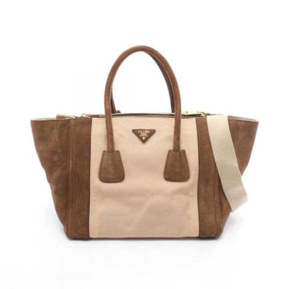 Prada Vintage Pre-owned Vintage Canvas Tote Bag - Vintage - Dame - Beige - ONE SIZE - Uld