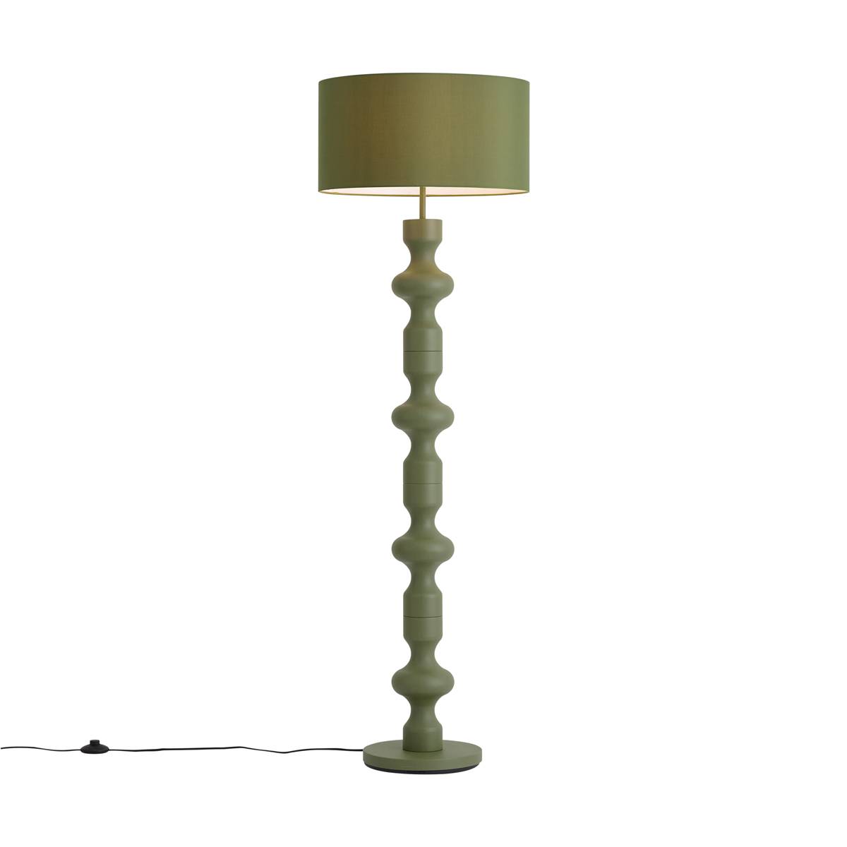 Retro gulvlampe grøn med stofskærm 160 cm - Captain