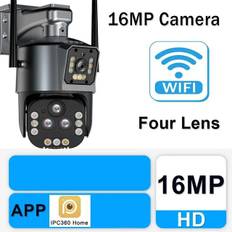 16MP 8K Wifi IP-kamera 20X Zoom Fyra Lins Utomhus Trådlös Säkerhetskamera PTZ 360 Smart Hem Säkerhetsskydd CCTV Wifi Övervakningskameror AU Plug