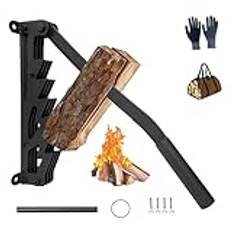 NOZEM Wood Splitter Kindling Log för väggmonterad Firewood Mount Manuell Chipper Cracker Splitters täcker Kinetic Splitting Drill bit Splitter-Kindling Wedge,extended version