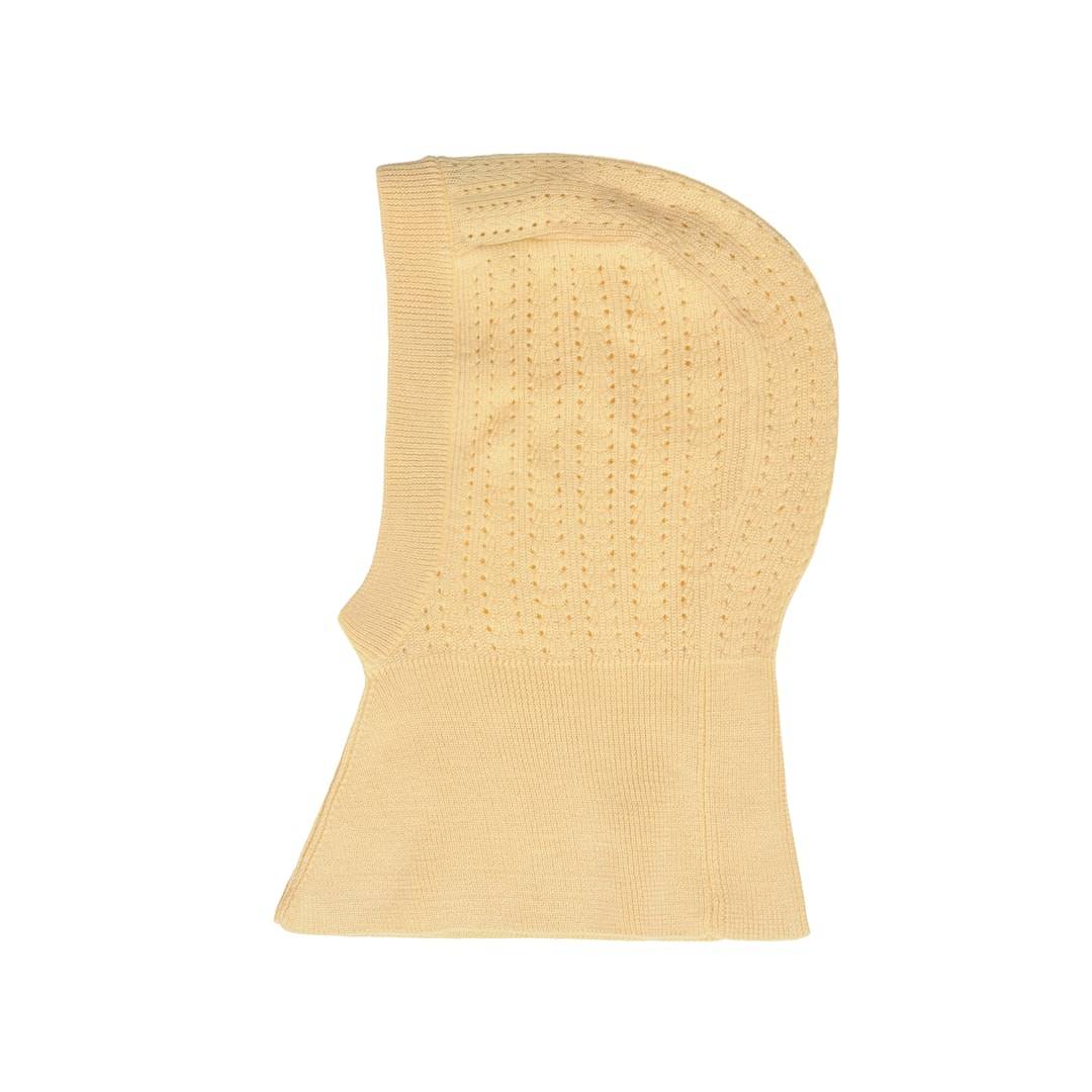 FUB Pointelle Balaclava Wheat Wheat-100/110 cm Wool Beige 100/110 cm Pojkar, Flickor