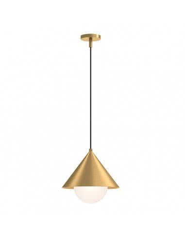 REMYCK Loftlampe i stål og opalglas Ø34,3 cm 1 x E27 - Børstet guld/Opalhvid