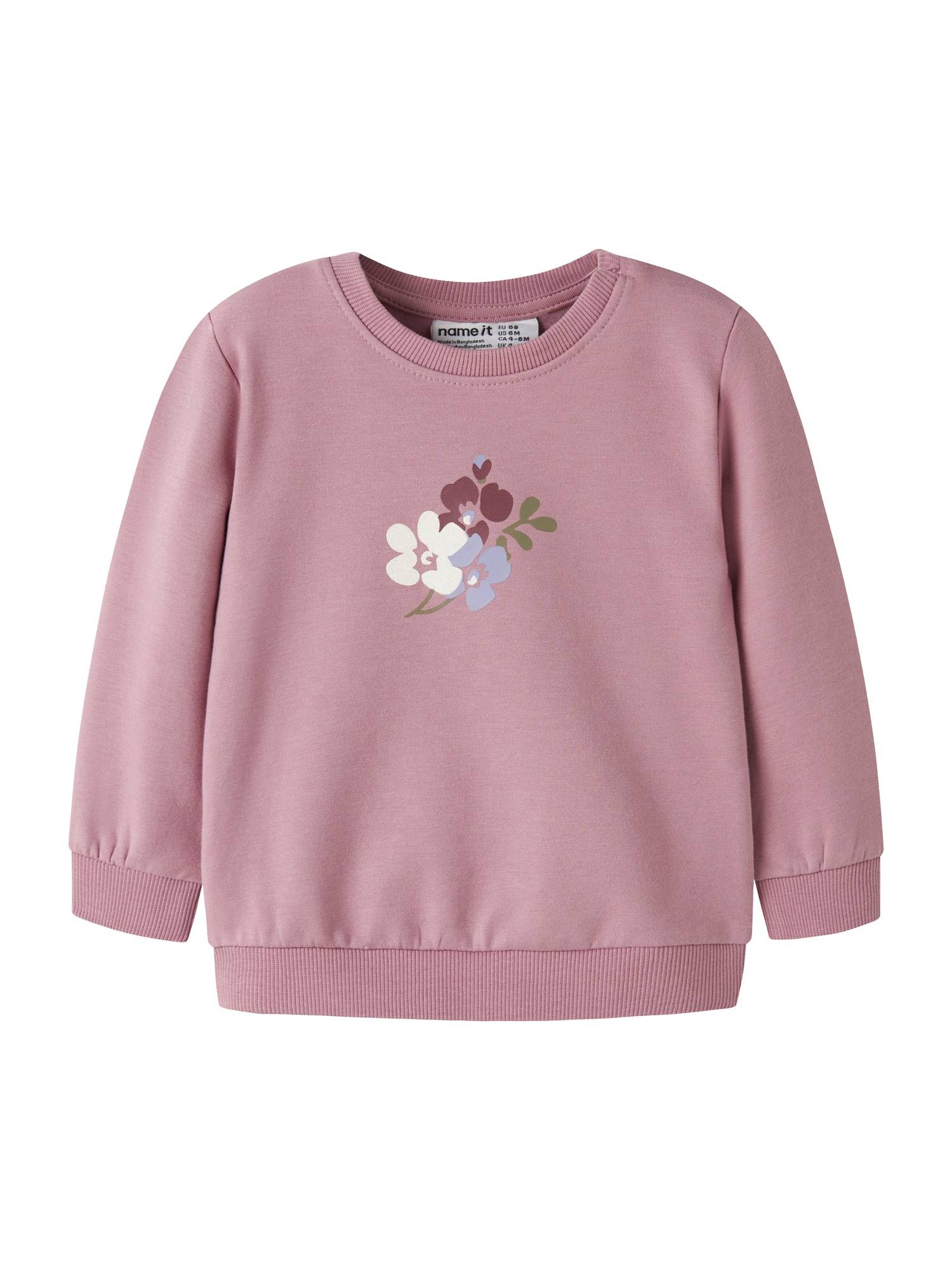 NAME IT Sweatshirt 'NBFVRILLIE' kräm / opal / mauve / cyklamen