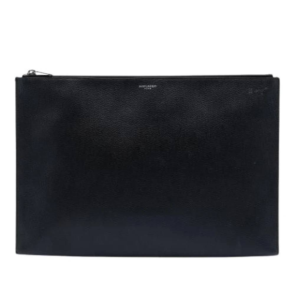 Yves Saint Laurent Vintage Pre-owned Clutch - Vintage - Dame - Sort - ONE SIZE - Læder