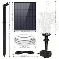 TEMU Solar-powered Water Fountain Pump - Portable & Floating Design For Bird Baths, Gardens, , And Outdoor