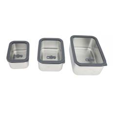 3Pcs Stainless Steel Food Storage Container Set Large Capacity Leakproof with Visible Airtight L