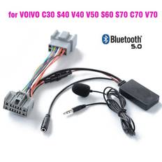 Bil Bluetooth 50 Trådløst telefonopkald Håndfri Aux In Adapter Til Volvo C30 S40 V40 V50 S60 S70 C70 V70 Xc70 S80 Xc90 Med Mic