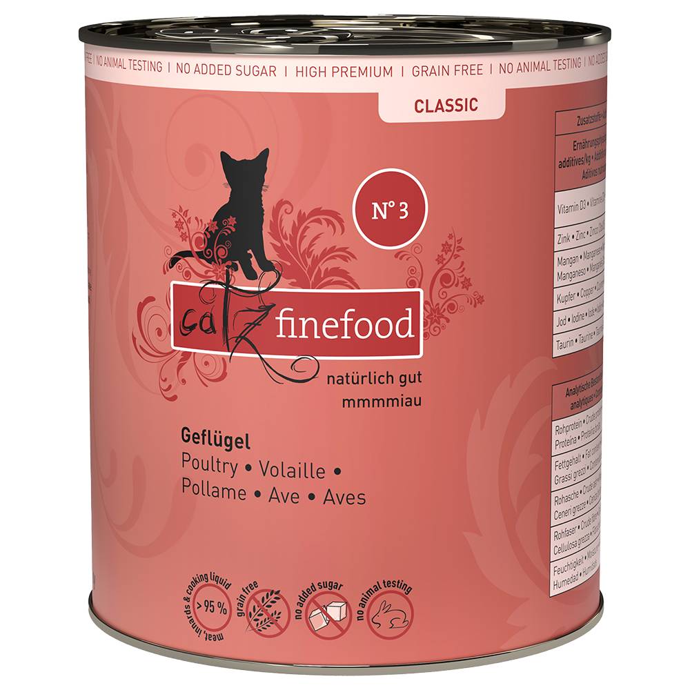 Ekonomipack: catz finefood på burk 24 x 800 g - Fjäderfä