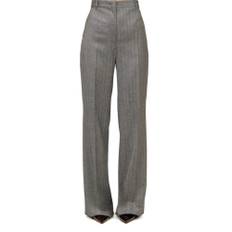 Max Mara Studio, Byxor, Dam, XL, Ullrutig hög midja byxor - gray (XL)