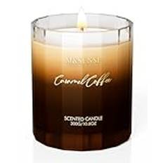 M&SENSE Caramel Coffee Candles för hemdoft, naturligt sojaljus med lång livslängd, långsamt brinnande ljus 300g 60 timmars brinntid, ekologiskt aromaterapiljus, inflyttningsgåva för kvinnor