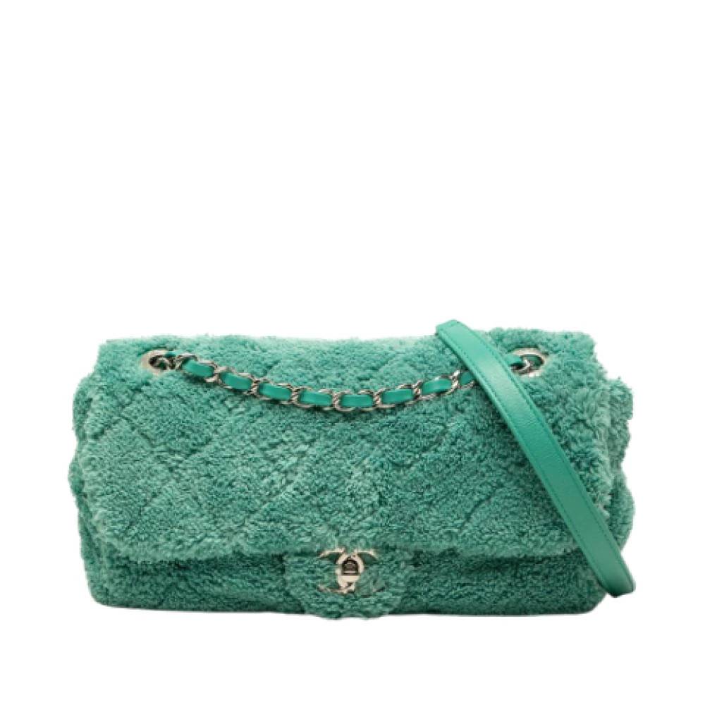 Chanel Vintage Pre-owned Coco Beach Flap - Vintage - Dame - Grøn - ONE SIZE - Bomuld