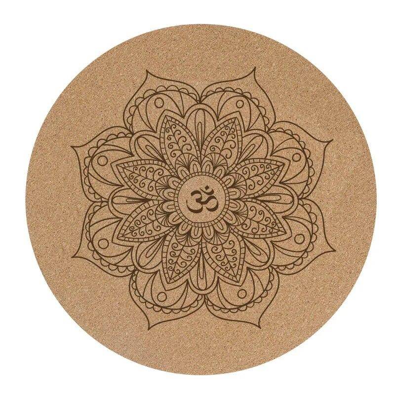 Yogamatta Liten Rund Kork Gummi 60x60cmx3mm Halkfri Yogakudde Meditationskudde Pilatesdyna för Hemma Utomhus YS-KÖP som visas färg