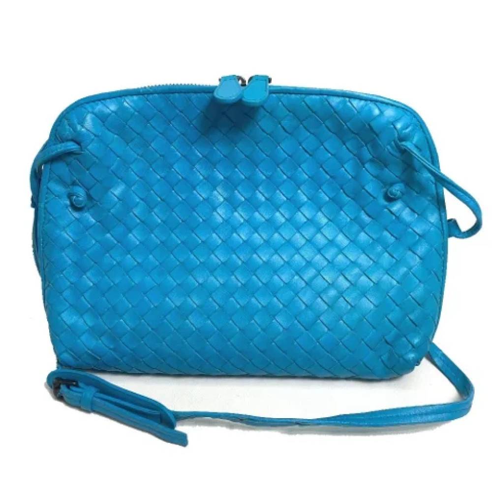 Bottega Veneta Vintage Pre-owned Laeder skuldertasker - Vintage - Dame - Blå - ONE SIZE - Uld