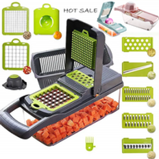 Factory wholesale Kitchen tools 14 in 1 Vegetable Cutter manual mandoline fruit vegetable cutter onion dicer Vegetable Chopper