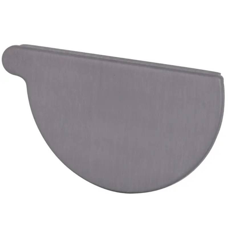 VMZINC Quartz højre endebund, til tagrende nr. 12, halvrund