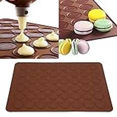 Macaron Mat, Macaron Silikon Bakmattor -40 ℃ Till 230 ℃ 48 Hål Livsmedelskvalitet Silikon Macaron Non Stick Makaroner Bakning Kit för Att Göra och Dekorera Kakor, Pudding, Choklad,