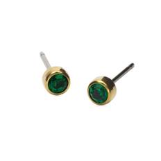 Blomdahl Örhängen GT Bezel 4 mm, Emerald