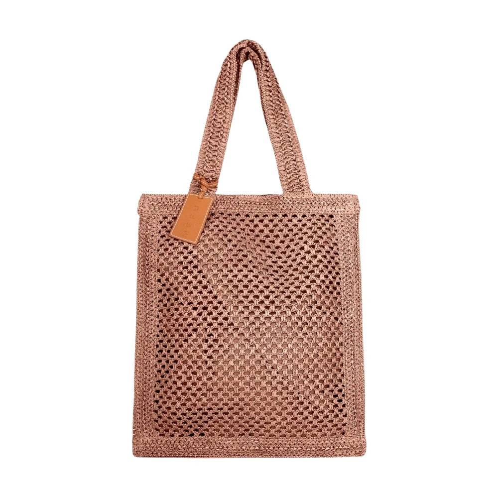 Me-Fui Raffia Strandtaske - Tasker - Dame - Lyserød - ONE SIZE - Læder