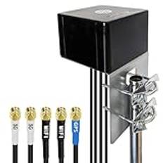 Maswell 5G-antenn, 2 x 2 MIMO 5G + 2 x 2 MIMO WiFi 6 utomhus, Omni 600-8000 MHz utomhusantenn för WiFi 6E WiFi 7 Cellular 5G 4G+ LTE-A, LMR195 motsvarande SMA hane RP-SMA