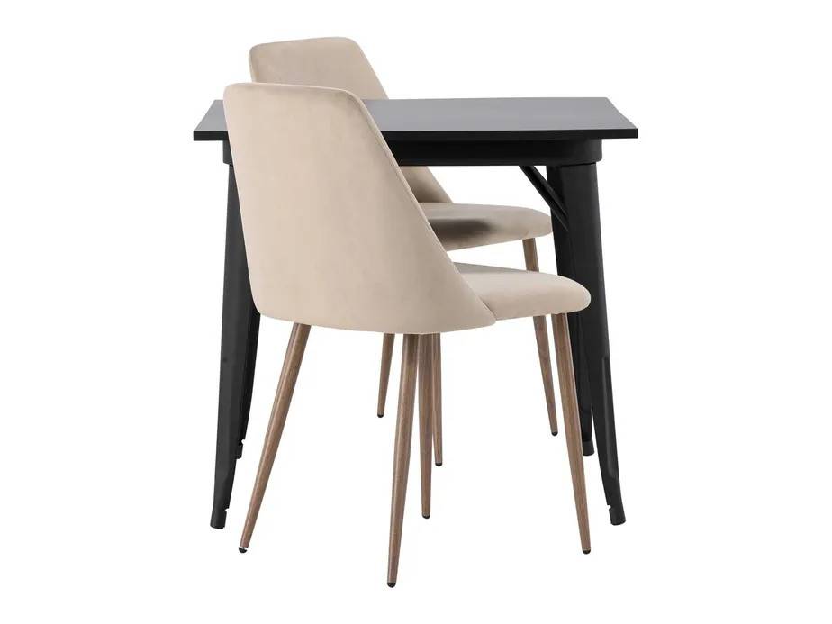 Venture Design Tempe & Night matgrupp Brun/svart 2 stolar & bord 80 x 80 cm