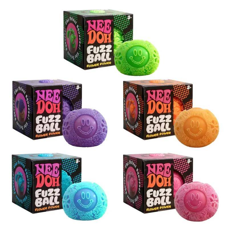 Nee Doh Fuzz Sphere Stressboll Plysch Fluffiga Pressleksaker Anti-ångest Squishy-boll Bärbar Kontor Avslappnande Gåva pink