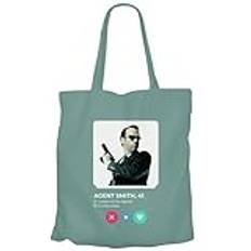 Fabulous Tote Bag shoppingväska i canvas - Agent Smith Social Network Dating Love, turkos, Taille unique