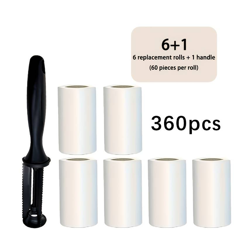TEMU Heavy-duty Lint Roller Set | Roller With Sheets For Strong On Clothes, Carpets, Sofa | Ideal For Pet Owners, Busy Families & Laundry Care | Essential For Home, Travel, And Quick Surface Cleaning