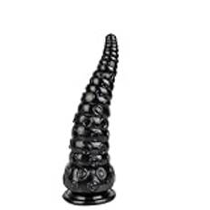 Butt Plugs Anal Plugg Octopus Tentakel Sexleksaker for Kvinnor Män Anus Vagina Dilator Vuxen Produkter Djur Dildos Stora erotiska spel(Black M)