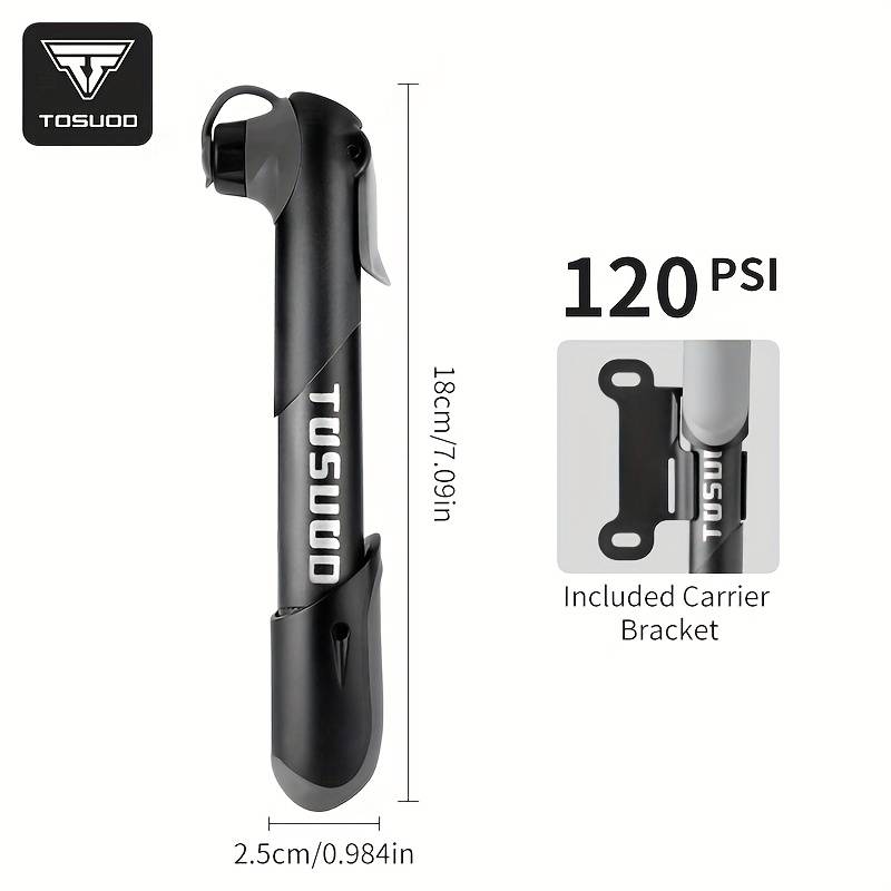 TEMU Tosuod Portable Bike Pump Mini Road Bike Inflator Mountain Bike Air Pump With Pressure Gauge