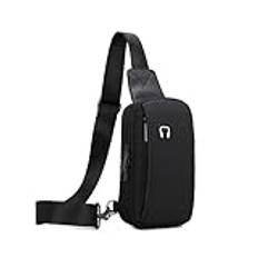 Lidxfeo Anti-stöld multisyfte crossbody-väska, vattentät bröstväska, bröstväska, män, axelväska med USB-laddningsport, flera fickor sling-ryggsäck, för vandring, resor, klättring etc, svart, Svart 3.0