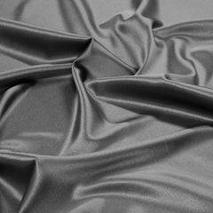 Grå Silkestof I Satinvævning Med Stræk - Stof i Metervarer - Silk/Elastane.