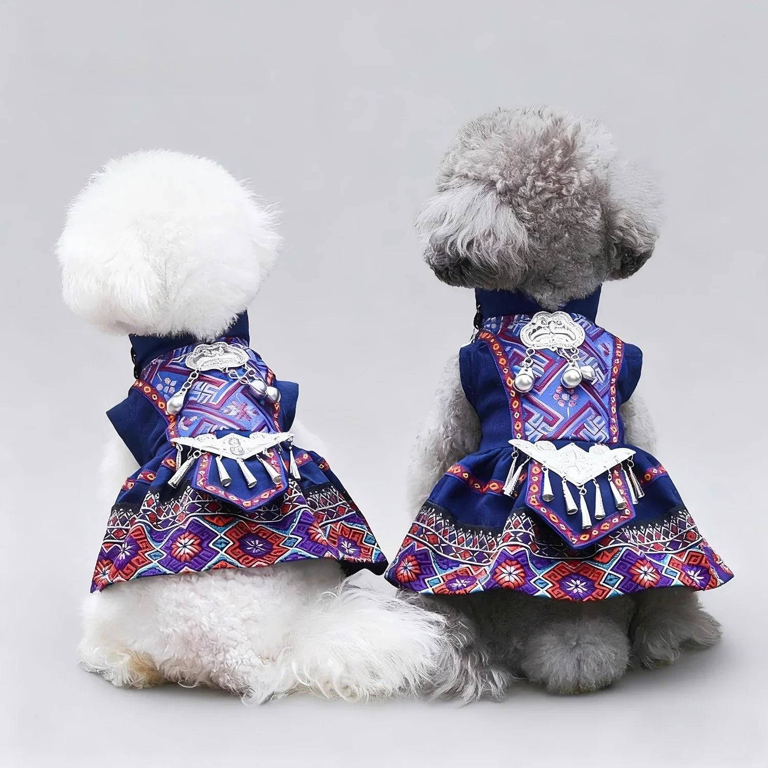 Festival Pet Costume | Inspired by Chinese Zhuang & Yao Ethnic Styles - set / M(2~2.5kg) (M(2~2.5kg))