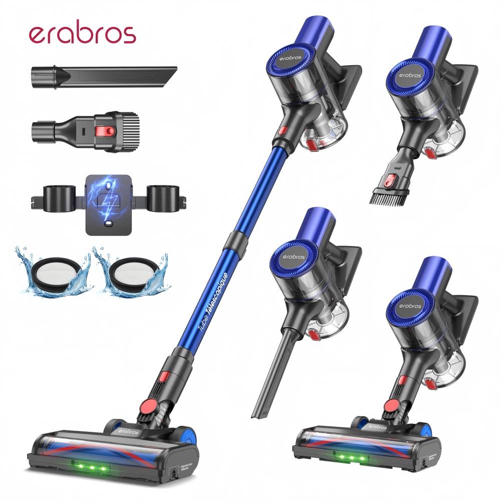 Erabros EV2 450W 55Kpa Cordless Vacuum Cleaner High Suction Power Handheld Smart Home Cleaner Capacity LED Display Floor Carpet