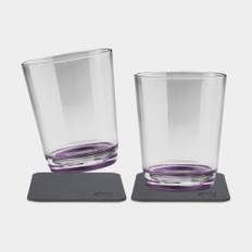 Magnetiska plastglas Silwy Magnetic Drinking Cup Very Berry, transparent/lila, 25 cl, 2-pack + magnetiska glasunderlägg
