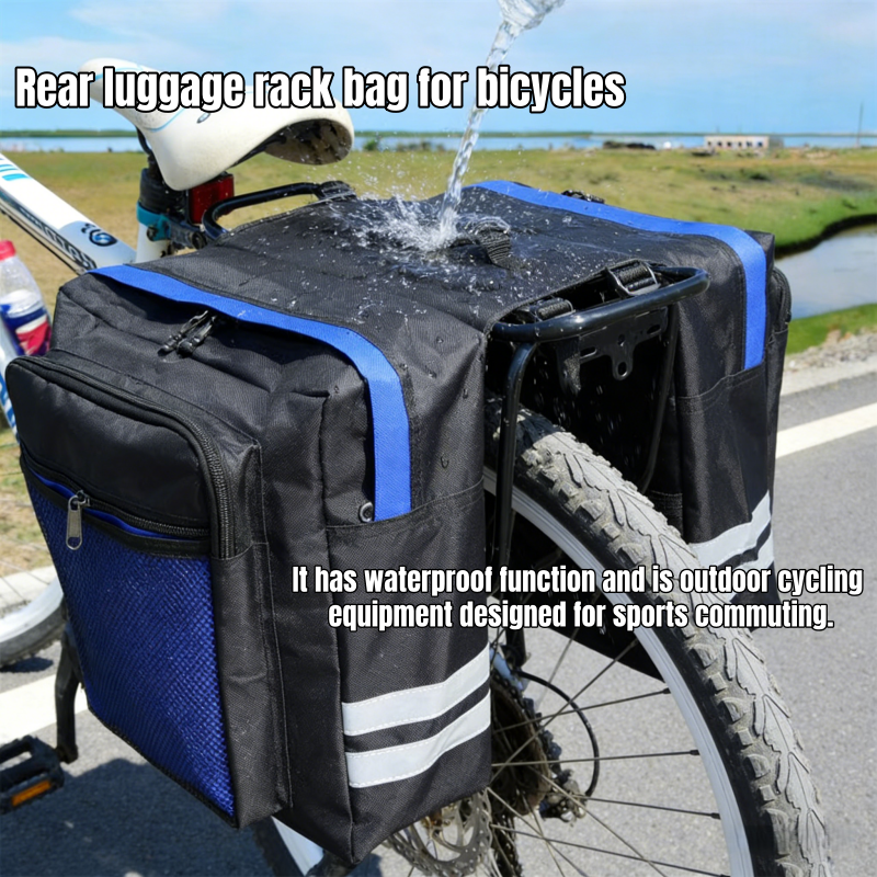 Waterproof bicycle bag, bicycle transport bag, with a high and spacious rear seat, double-sided design + reflective strips