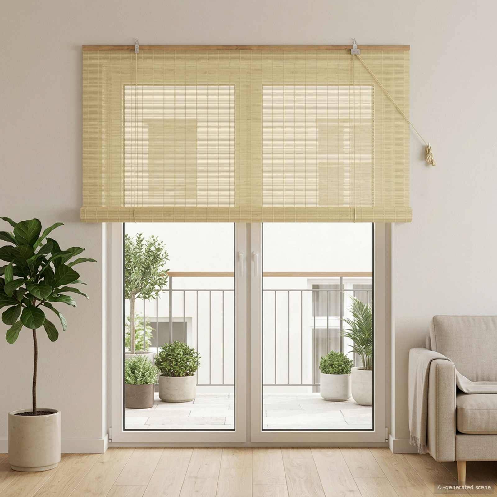 vidaXL Rullegardin Naturfarvet 160 x 220 cm Bambus