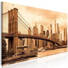 Tavla - Road to Manhattan (1 Part) Narrow Sepia - Premium print 120x40