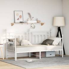 Dagbäddram med utdragbar säng Vit 80x200 cm av Stål
