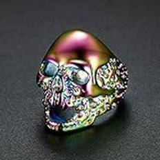 Högkvalitativt polerat rostfritt stål Döskalle Ring för män Pojke Goth Heavy Metal Skull Biker Ring Mode Nattklubb Punk Smycken