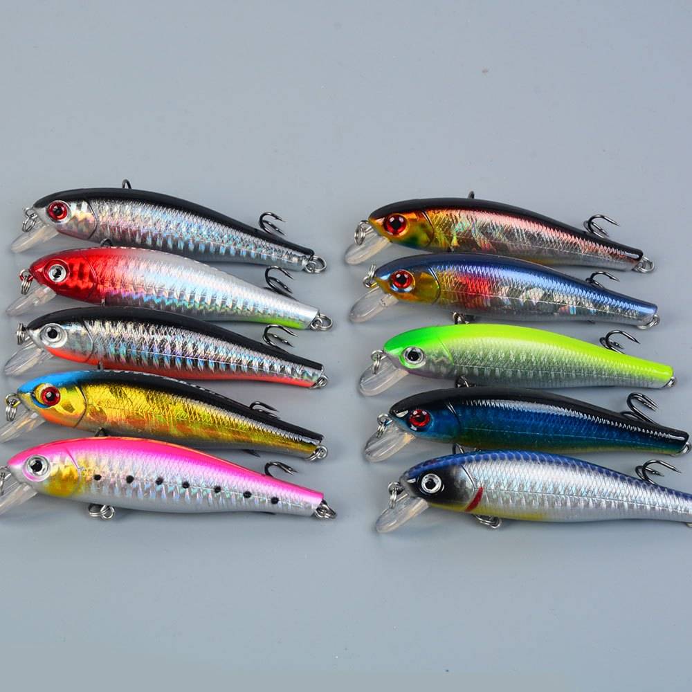 10pcs Jerkbait For Trout Pike Floating Minnow Fishing Lure Hard Bait Crankbait Artificial Fishing Tackle