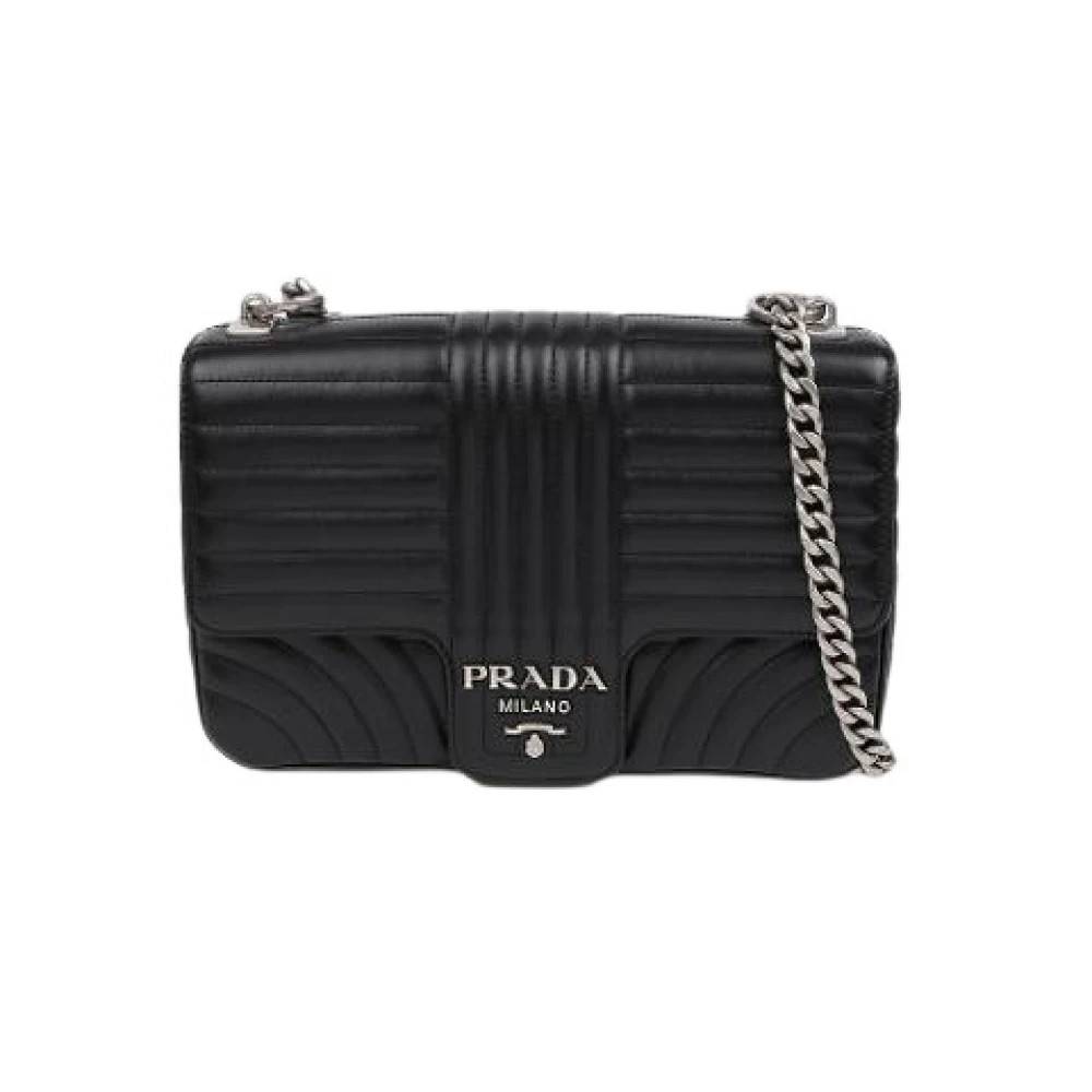 Prada Vintage Pre-owned Stor Skuldertaske Crossbody - Vintage - Dame - Sort - ONE SIZE - Uld