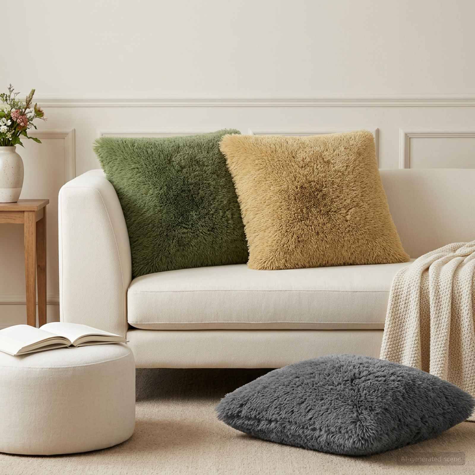 vidaXL Pude 2 stk. HEERLEN Lysegrå 70 x 70 cm PV Fleece