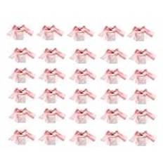 HAOHIZE Bröllopsfestfavoritkartonger, 30 st Dekorativa askar Godisask Papper Presentförpackningar Bröllopsfestfavoriter Band Partyfavoritgodisask (marble pink)