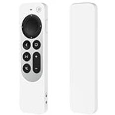 Silikonfjärrkontroll för Apple TV Siri Remote - silikonfjärrkontroll för Apple TV 4K/HD Siri fjärrkontroll (2:a gen/3:e generationen) - vit